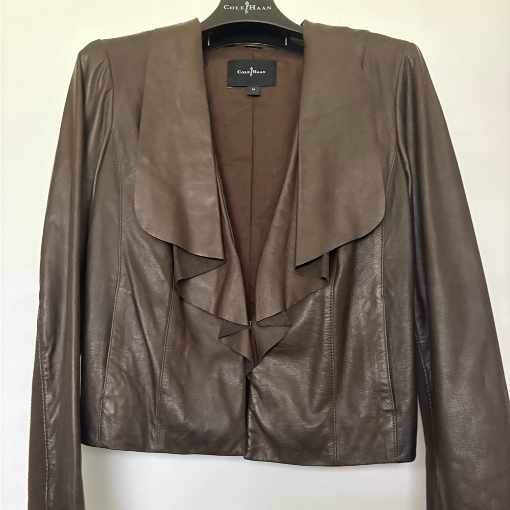 Cole Haan Cropped leather jacket coat